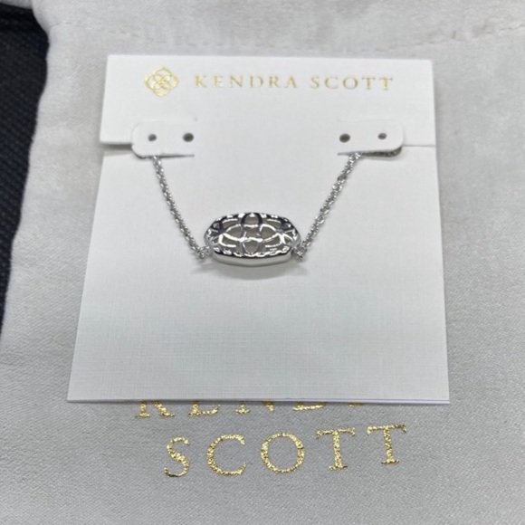 New Kendra Scott Silver Elisa In Iridescent Drusy - Picture 6 of 8